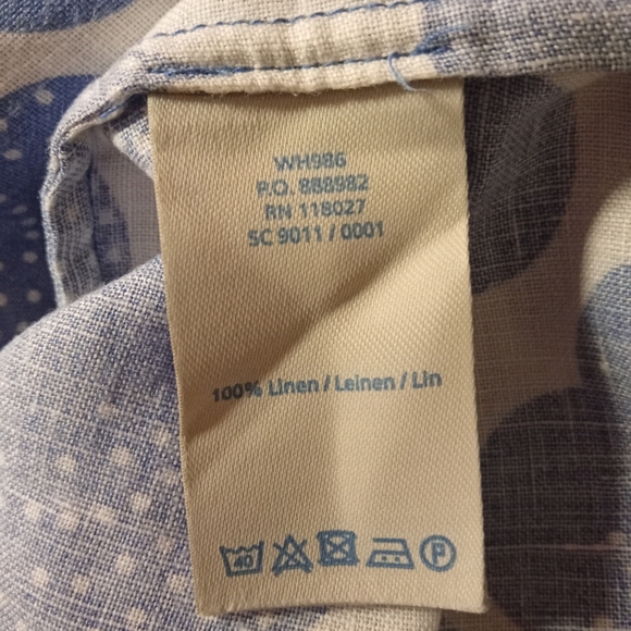 Boden 100% Linen Blue & White Midi Dress Women's Size 18L - Picture 9 of 9